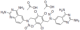 CAS#: 100036-74-6， N6,N6'-[(2,3,5,6-tetrachloro-1,4-phenylene)bis(methylene)]bis[N6-nitroso-2,4,6-Quinazolinetriamine] diacetate