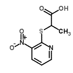 structure of CAS# 100638-02-6, 2-[(3-Nitro-2-Pyridinyl)Sulfanyl]Propanoic Acid;2-[(3-Nitropyridin-2-yl)thio]propanoic acid;MFCD00205148