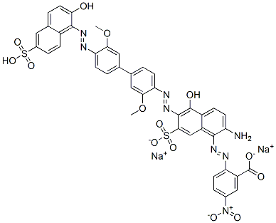 CAS#: 101200-51-5， Disodium (3E)-7-amino-8-(2-carboxy-4-nitro-phenyl)diazenyl-3-[[2-methoxy-4-[3-methoxy-4-[(2Z)-2-(2-oxo-6-sulfonato-naphthalen-1-ylidene)hydrazinyl]phenyl]phenyl]hydrazinylidene]-4-oxo-naphthalene-2-sulfonate