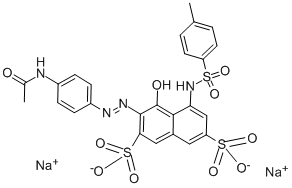 CAS#: 10130-48-0， 3-[2-[4-(Acetylamino)Phenyl]Diazenyl]-4-Hydroxy-5-[[(4-Methylphenyl)Sulfonyl]Amino]-2,7-Naphthalenedisulfonic Acid Sodium Salt (1:2)