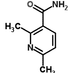 structure of CAS# 10131-48-3, 2,6-Dimethylnicotinamide;3-PYRIDINECARBOXAMIDE,2,6-DIMETHYL-;ZINC00173050