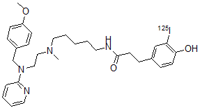 CAS#: 101395-33-9， 4-Hydroxy-3-(Iodo-125I)-N-(5-((2-(((4-Methoxyphenyl)Methyl)-2-Pyridinylamino)Ethyl)Methylamino)Pentyl)-Benzenepropanamide