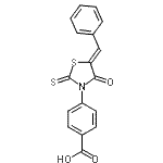 结构式 CAS# 101439-76-3, 4-[(5Z)-5-亚苄基-4-氧代-2-硫代-1,3-噻唑烷-3-基]苯甲酸