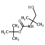 structure of CAS# 102520-97-8, 2-Methyl-2-Propanyl (1-Hydroxy-2-Methyl-2-Propanyl)Carbamate;(2-Hydroxy-1,1-dimethyl-ethyl)carbamic acid tert-butyl ester;2-(T-BUTYLOXYCARBONYLAMINO)-2-METHYL-1-PROPANOL;BOC-AIB-OL