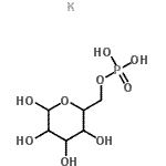 结构式 CAS# 103192-55-8, 吡喃己糖,6-(磷酸二氢酯),钾盐(1:1)