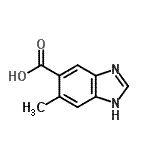 structure of CAS# 10351-76-5, 5-Methyl-1H-Benzimidazole-6-Carboxylic Acid;1H-Benzimidazole-5-carboxylicacid, 6-methyl-;6-methyl-1H-benzo[d]imidazole-5-carboxylic acid
