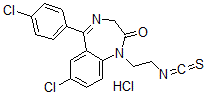 CAS#: 103625-22-5， 7-chloro-5-(4-chlorophenyl)-1-(2-isothiocyanatoethyl)-3H-1,4-benzodiazepin-2-one hydrochloride