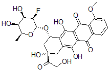 CAS#: 103930-51-4， (7S,9S)-7-[(2R,3R,4R,5S,6S)-3-Fluoro-4,5-Dihydroxy-6-Methyloxan-2-Yl]Oxy-6,9,11-Trihydroxy-9-(2-Hydroxyacetyl)-4-Methoxy-8,10-Dihydro-7H-Tetracene-5,12-Dione