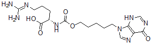 CAS 登录号：104317-64-8， (2S)-5-(二氨基亚甲基氨基)-2-[5-(6-氧代-3H-嘌呤-9-基)戊氧基羰基氨基]戊酸