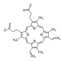 CAS#: 104414-01-9， [Dihydrogen 3,7,12,17-tetramethyl-8,13-divinyl-2,18-porphinedipropionato(2-)]-iron
