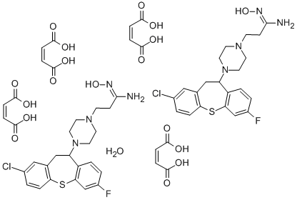 CAS#: 104821-45-6， 4-(2-chloro-10,11-dihydro-7-fluorodibenzo(b,f)thiepin-10-yl)-N-hydroxy-1-Piperazinepropanimidamide (Z)-2-butenedioate hydrate (2:4:1)