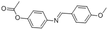 structure of CAS# 10484-13-6, N-(4-Methoxybenzylidene)-4-Acetoxyaniline;[4-[(4-Methoxyphenyl)Methyleneamino]Phenyl] Acetate;Acetic Acid [4-[(4-Methoxyphenyl)Methyleneamino]Phenyl] Ester;Acetic Acid [4-[(4-Methoxybenzylidene)Amino]Phenyl] Ester