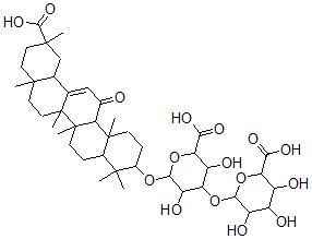 CAS#: 105038-43-5， 6-[(11-Carboxy-4,4,6a,6b,8a,11,14b-Heptamethyl-14-Oxo-2,3,4a,5,6,7,8,9,10,12,12a,14a-Dodecahydro-1H-Picen-3-Yl)Oxy]-4-(6-Carboxy-3,4,5-Trihydroxyoxan-2-Yl)Oxy-3,5-Dihydroxyoxane-2-Carboxylic Acid