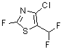 structure of CAS# 105315-45-5, 4-Chloro-5-(Difluoromethyl)-2-Fluoro-1,3-Thiazole;4-Chloro-5-(difluoromethyl)-2-fluoro-1,3-thiazole 98%;4-Chloro-5-(difluoromethyl)-2-fluorothiazole;5-(difluoromethyl)-4-chloro-2-fluoro-1,3-thiazole