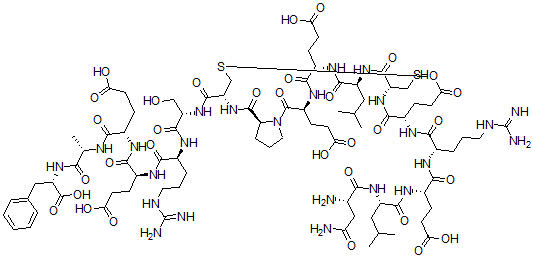 CAS#: 105931-25-7， L-Asparaginyl-L-Leucyl-L-alpha-Glutamyl-L-Arginyl-L-alpha-Glutamyl-L-Cysteinyl-L-Leucyl-L-alpha-Glutamyl-L-alpha-Glutamyl-L-Prolyl-L-Cysteinyl-L-Seryl-L-Arginyl-L-alpha-Glutamyl-L-alpha-Glutamyl-L-Alanyl-L-Phenylalanine Cyclic(6-11)-Disulfide