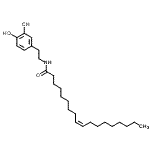 结构式 CAS# 105955-11-1, (9Z)-N-[2-(3,4-二羟基苯基)乙基]-9-十八碳烯酰胺