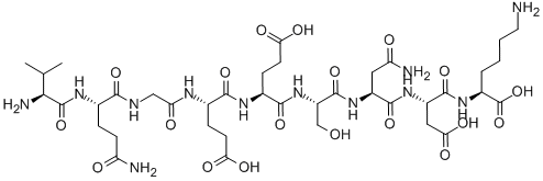 structure of CAS# 106021-96-9, L-Valyl-L-Glutaminylglycyl-L-alpha-Glutamyl-L-alpha-Glutamyl-L-Seryl-L-Asparaginyl-L-alpha-Aspartyl-L-Lysine;(2S)-6-Amino-2-[[(2S)-2-[[(2S)-4-Amino-2-[[(2S)-2-[[(2S)-2-[[(2S)-2-[[2-[[(2S)-5-Amino-2-[[(2S)-2-Amino-3-Methyl-Butanoyl]Amino]-5-Oxo-Pentanoyl]Amino]Acetyl]Amino]-5-Hydroxy-5-Oxo-Pentanoyl]Amino]-5-Hydroxy-5-Oxo-Pentanoyl]Amino]-3-Hydroxy-Propanoyl]Amino]-4-Oxo-Butanoyl]Amino]-4-Hydroxy-4-Oxo-Butanoyl]Amino]Hexanoic Acid;(2S)-6-Amino-2-[[(2S)-2-[[(2S)-4-Amino-2-[[(2S)-2-[[(2S)-2-[[(2S)-2-[[2-[[(2S)-5-Amino-2-[[(2S)-2-Amino-3-Methyl-1-Oxobutyl]Amino]-1,5-Dioxopentyl]Amino]-1-Oxoethyl]Amino]-5-Hydroxy-1,5-Dioxopentyl]Amino]-5-Hydroxy-1,5-Dioxopentyl]Amino]-3-Hydroxy-1-Oxopropyl]Amino]-1,4-Dioxobutyl]Amino]-4-Hydroxy-1,4-Dioxobutyl]Amino]Hexanoic Acid;(2S)-6-Amino-2-[[(2S)-2-[[(2S)-4-Amino-2-[[(2S)-2-[[(2S)-2-[[(2S)-2-[[2-[[(2S)-5-Amino-2-[[(2S)-2-Amino-3-Methyl-Butanoyl]Amino]-5-Keto-Pentanoyl]Amino]Acetyl]Amino]-5-Hydroxy-5-Keto-Pentanoyl]Amino]-5-Hydroxy-5-Keto-Pentanoyl]Amino]-3-Hydroxy-Propanoyl]Amino]-4-Keto-Butanoyl]Amino]-4-Hydroxy-4-Keto-Butanoyl]Amino]Hexanoic Acid