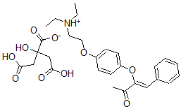 CAS#: 106063-70-1， (Z)-3-(4-(2-(Diethylamino)ethoxy)phenoxy)-4-phenyl-3-buten-2-one citrate