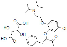 CAS#: 106064-12-4， (Z)-3-(5-Chloro-2-(2-(diisopropylamino)ethoxy)phenoxy)-4-phenyl-3-buten-2-one tartrate hydrate