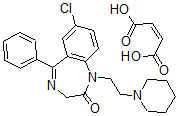CAS#: 1061-20-7， 7-Chloro-1,3-dihydro-5-phenyl-1-(2-piperidinoethyl)-2H-1,4-benzodiazepin-2-one maleate