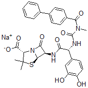 CAS#: 106135-38-0， Sodium (2S,5R,6R)-6-[[(2R)-2-(3,4-Dihydroxyphenyl)-2-[[Methyl-(4-Phenylbenzoyl)Carbamoyl]Amino]Acetyl]Amino]-3,3-Dimethyl-7-Oxo-4-Thia-1-Azabicyclo[3.2.0]Heptane-2-Carboxylate