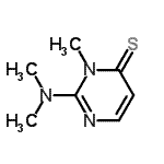 structure of CAS# 1074-81-3, 2-(Dimethylamino)-3-Methyl-4(3H)-Pyrimidinethione;2-(dimethylamino)-3-methylpyrimidine-4(3H)-thione