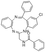 CAS#: 107469-97-6， 12-Benzamidomethyl-8-Chloro-6-Phenyl-11H-Dibenzo(b,g)(1,3,6)Triazonine
