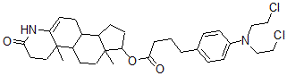 CAS#: 107534-94-1， 17-beta-Hydroxy-4-aza-alpha-nor-5-androsten-3-one-N,N-bis-(2-chloroethyl)aminophenylbutyrate