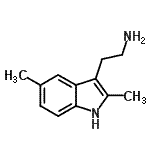 structure of CAS# 1079-44-3, 2-(2,5-Dimethyl-1H-Indol-3-Yl)Ethanamine;2-(2,5-Dimethyl-1H-indol-3-yl)ethanamine #;2-(2,5-Dimethyl-1H-indol-3-yl)-ethylamine;2-(2,5-dimethylindol-3-yl)ethylamine