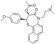 CAS#: 108383-95-5， 3-(Acetyloxy)-2,3-Dihydro-2-(4-Methoxyphenyl)-5-(2-(Dimethylamino)Ethyl)Naphtho(1,2-b)1,4-Thiazepin-4(5H)-One