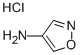 structure of CAS# 108511-98-4, 4-Isoxazolamine Hydrochloride (1:1);1,2-Oxazol-4-Amine Hydrochloride;4-Aminoisoxazole Hydrochloride;ISOXAZOL-4-AMINE