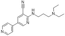 CAS#: 108610-89-5， 2-(3-Diethylaminopropylamino)-5-Pyridin-4-Ylpyridine-3-Carbonitrile