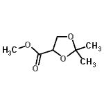 structure of CAS# 108865-84-5, Methyl 2,2-Dimethyl-1,3-Dioxolane-4-Carboxylate;(^+)-2,2-<wbr>Dimethyl-<wbr>1,3-dioxo<wbr>lane-4-ca<wbr>rboxylic <wbr>acid meth<wbr>yl ester;(S)-Methyl 2,2-dimethyl-1,3-dioxolane-4-carboxylate;1,3-Dioxo<wbr>lane-4-ca<wbr>rboxylic <wbr>acid, 2,2<wbr>-dimethyl<wbr>-, methyl<wbr> ester, (<wbr>R)-