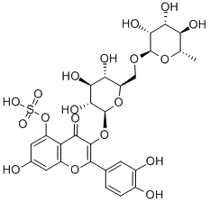 CAS#: 108916-86-5， Sodium 2-(3,4-Dihydroxyphenyl)-4-Oxo-7-Sulfooxy-3-[(2S,3R,4S,5S,6R)-3,4,5-Trihydroxy-6-[[(2R,3R,4R,5R,6S)-3,4,5-Trihydroxy-6-Methyloxan-2-Yl]Oxymethyl]Oxan-2-Yl]Oxychromen-5-Olate