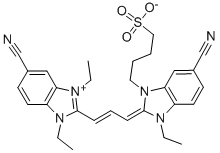 CAS#: 109025-88-9， 6-Cyano-2-[3-(5-Cyano-1,3-Diethyl-1,3-Dihydro-2H-Benzimidazol-2-Ylidene)-1-Propen-1-Yl]-1-Ethyl-3-(4-Sulfobutyl)-1H-Benzimidazolium Inner Salt