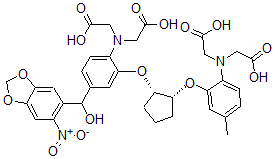 CAS#: 109267-14-3， 2-[[2-[(1S,2R)-2-[2-(Bis(Carboxymethyl)Amino)-5-Methylphenoxy]Cyclopentyl]Oxy-4-[Hydroxy-(6-Nitro-1,3-Benzodioxol-5-Yl)Methyl]Phenyl]-(Carboxymethyl)Amino]Acetic Acid