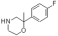 structure of CAS# 109461-46-3, 2-(4-Fluorophenyl)-2-Methylmorpholine;2-(4-Fluorophenyl)-2-Methyl-Morpholine;2-(4-FLUORO-PHENYL)-2-METHYL-MORPHOLINE;MFCD08061112