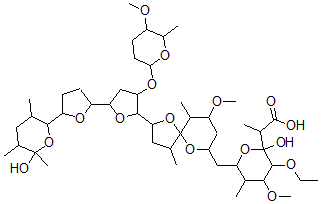 CAS#: 110368-36-0， 2-[3-Ethoxy-2-Hydroxy-6-[[2-[5-[5-(6-Hydroxy-3,5,6-Trimethyloxan-2-Yl)Oxolan-2-Yl]-3-(5-Methoxy-6-Methyloxan-2-Yl)Oxyoxolan-2-Yl]-9-Methoxy-4,10-Dimethyl-1,6-Dioxaspiro[4.5]Decan-7-Yl]Methyl]-4-Methoxy-5-Methyloxan-2-Yl]Propanoic Acid