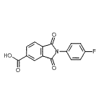 structure of CAS# 110768-19-9, 2-(4-Fluorophenyl)-1,3-Dioxo-5-Isoindolinecarboxylic Acid;2-(4-fluo<wbr>rophenyl)<wbr>-1,3-diox<wbr>o-2,3-dih<wbr>ydro-1H-i<wbr>soindole-<wbr>5-carboxy<wbr>lic acid;2-(4-Fluo<wbr>ro-phenyl<wbr>)-1,3-dio<wbr>xo-2,3-di<wbr>hydro-1H-<wbr>isoindole<wbr>-5-carbox<wbr>ylic acid;2-(4-fluo<wbr>rophenyl)<wbr>-1,3-diox<wbr>obenzo[c]<wbr>azoline-5<wbr>-carboxyl<wbr>ic acid