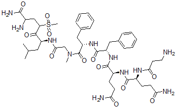 CAS#: 110863-38-2， (2S)-2-[[(2S)-5-Amino-2-(3-Aminopropanoylamino)-5-Oxopentanoyl]Amino]-N-[(2S)-1-[[(2S)-1-[[2-[[(4S)-8,9-Diamino-2-Methyl-6-Methylsulfonyl-5,9-Dioxononan-4-Yl]Amino]-2-Oxoethyl]-Methylamino]-1-Oxo-3-Phenylpropan-2-Yl]Amino]-1-Oxo-3-Phenylpropan-2-Yl]Pentanediamide