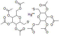 CAS#: 110913-60-5， Bis(2,6-anhydro-1-thio-glycero-manno-heptitol 1,3,4,5-tetraacetate)mercury(II)