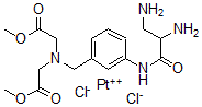 CAS#: 110947-38-1， Dichloro-(4-methyleneiminodiacetic acid dimethyl ester)phenyl-(2',3'-diaminopropionamide)platinum(II)
