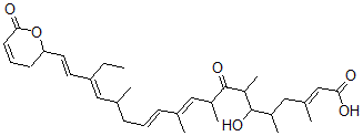 CAS#: 111278-00-3， (2E,10E,12E,16E,18E)-17-Ethyl-6-Hydroxy-3,5,7,9,11,15-Hexamethyl-8-Oxo-19-(6-Oxo-2,3-Dihydropyran-2-Yl)Nonadeca-2,10,12,16,18-Pentaenoic Acid