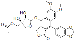 CAS#: 111647-42-8， [(3S,4R)-5-[[4-(1,3-Benzodioxol-5-Yl)-6,7-Dimethoxy-3-Oxo-1H-Benzo[f][2]Benzoxol-9-Yl]Oxy]-3,4-Dihydroxyoxolan-3-Yl]Methyl Acetate