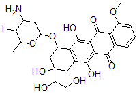 CAS#: 111865-30-6， 7-(4-Amino-5-Iodo-6-Methyloxan-2-Yl)Oxy-9-(1,2-Dihydroxyethyl)-6,9,11-Trihydroxy-4-Methoxy-8,10-Dihydro-7H-Tetracene-5,12-Dione