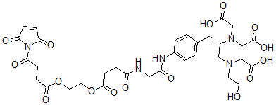 CAS#: 112028-42-9， 2-[Carboxymethyl-[(2S)-1-(Carboxymethyl-(2-Hydroxyethyl)Amino)-3-[4-[[2-[[4-[2-[4-(2,5-Dioxopyrrol-1-Yl)-4-Oxobutanoyl]Oxyethoxy]-4-Oxobutanoyl]Amino]Acetyl]Amino]Phenyl]Propan-2-Yl]Amino]Acetic Acid