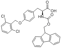 structure of CAS# 112402-12-7, O-[(2,6-Dichlorophenyl)Methyl]-N-[(9H-Fluoren-9-Ylmethoxy)Carbonyl]-L-Tyrosine;N-ALPHA-(9-FLUORENYLMETHOXYCARBONYL)-O-2,6-DICHLOROBENZYL-L-TYROSINE;N-ALPHA-FMOC-O-2,6-DICHLOROBENZYL-L-TYROSINE;FMOC-O-(2,6-DICHLOROBENZYL)-L-TYROSINE