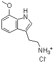 结构式 CAS# 112496-59-0, 2-(7-甲氧基-1H-吲哚-3-基)乙烷氯化铵