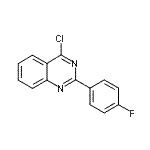 structure of CAS# 113242-33-4, 4-Chloro-2-(4-Fluorophenyl)Quinazoline;4-chloranyl-2-(4-fluorophenyl)quinazoline;MFCD04115224