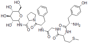 CAS#: 113282-21-6， L-tyrosyl-D-methionylglycyl-L-phenylalanyl-N-beta-D-glucopyranosyl-L-Prolinamide